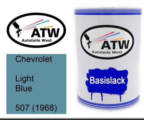 Chevrolet, Light Blue, 507 (1968): 500ml Lackdose, von ATW Autoteile West.